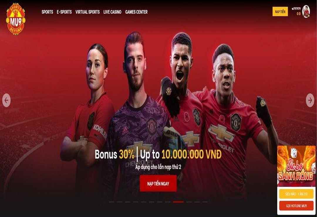Các cươc thể thao tại nhà cái MU9 với bonus cược hấp dẫn 
