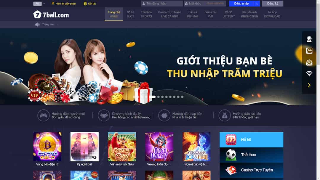 Đăng ký nhà cái 7Ball để tận hưởng dịch vụ chất lượng