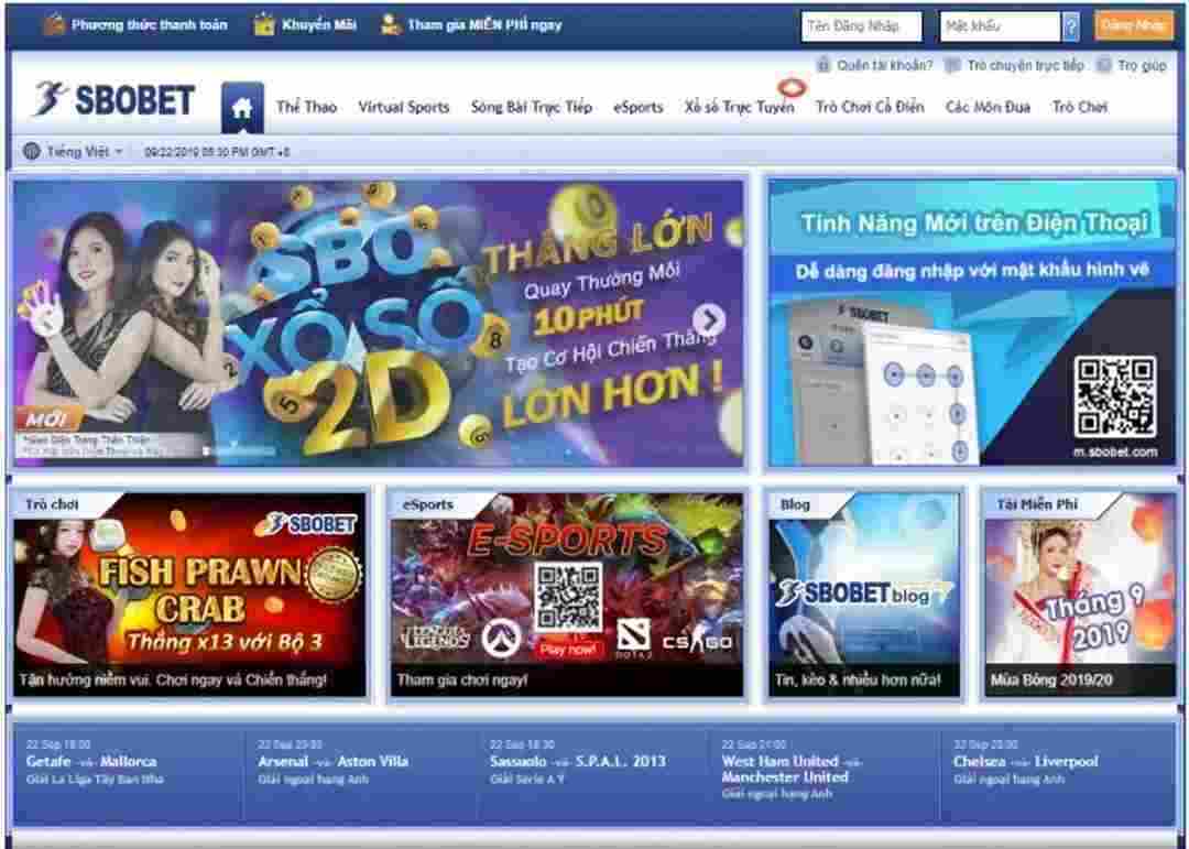 Sbobet sở hữu cổng game đa dạng, bắt mắt và hấp dẫn