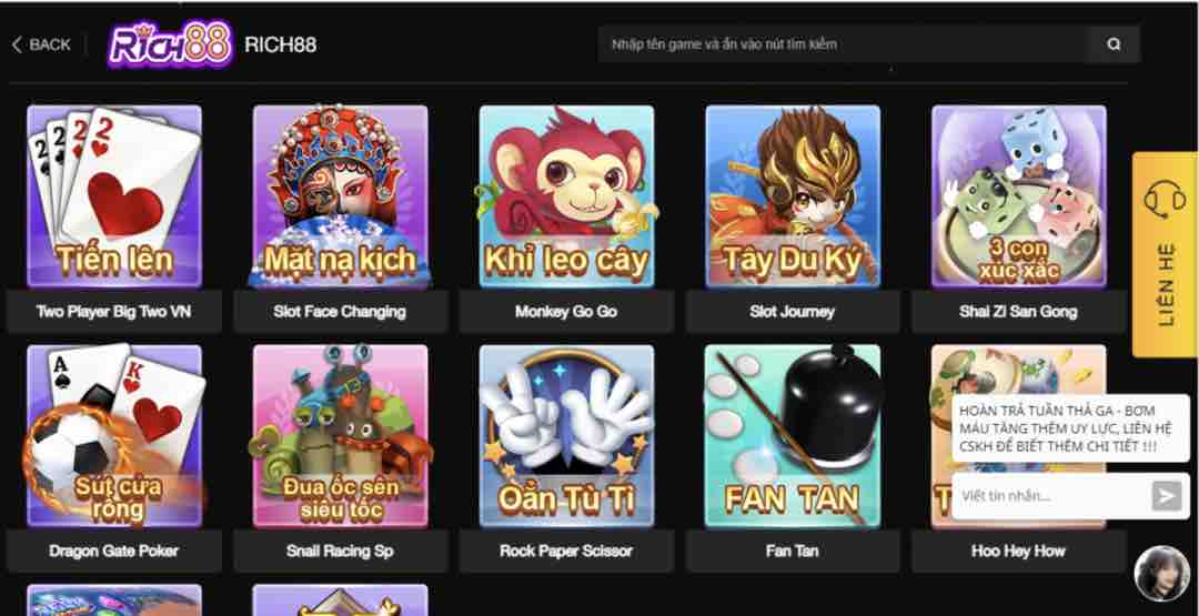 RICH88 (Egame) sở hữu những siêu phẩm game