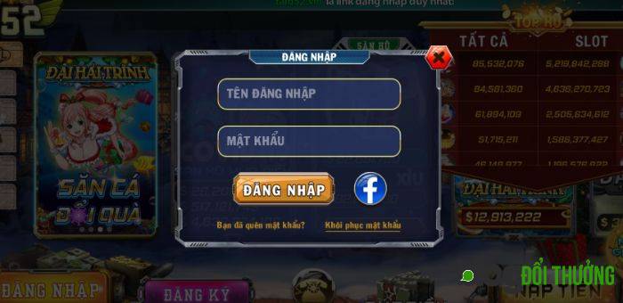 Cửa sổ đăng nhập B52 Club