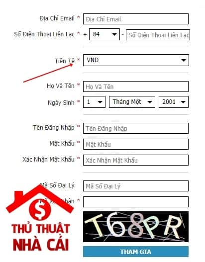 Chọn sai tiền tệ khi đăng ký