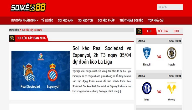 Website soi kèo bóng đá có tỉ lệ chính xác cực cao Website soi kèo bóng đá có tỉ lệ chính xác cực cao