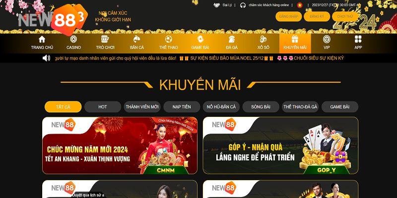 Tìm hiểu thông tin khuyến mãi Giáp Thìn 2024 New88