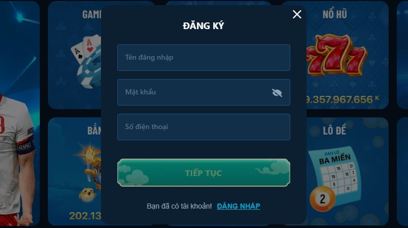Đăng ký tài khoản Lucky88 cực kỳ dễ dàng