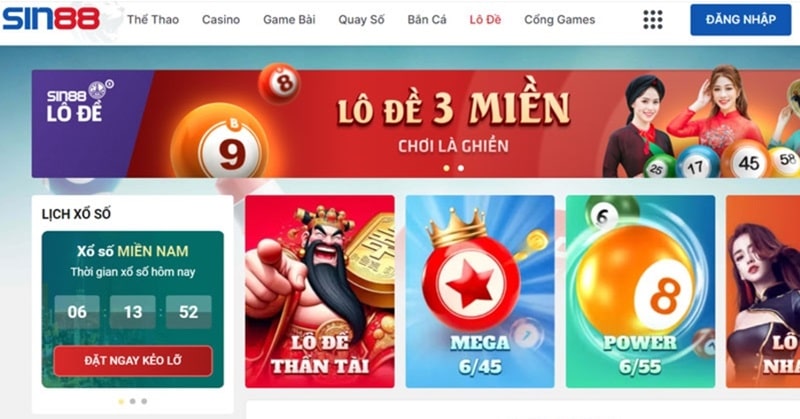 SIN88 - Web chơi xổ số online đỉnh cao cho bet thủ