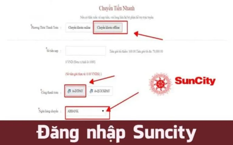 ĐĂNG NHẬP Suncity