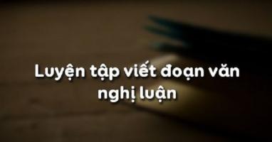 Bài soạn Luyện tập viết đoạn văn nghị luận (Ngữ Văn 10) hay nhất