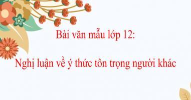 Bài văn nghị luận về ý thức tôn trọng người khác (lớp 12) hay nhất
