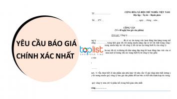Mẫu yêu cầu báo giá chính xác, chuyên nghiệp nhất