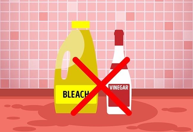 Chất tẩy trắng vải và giấm có thể khuếch tán khí Clo khi được kết hợp với nhau