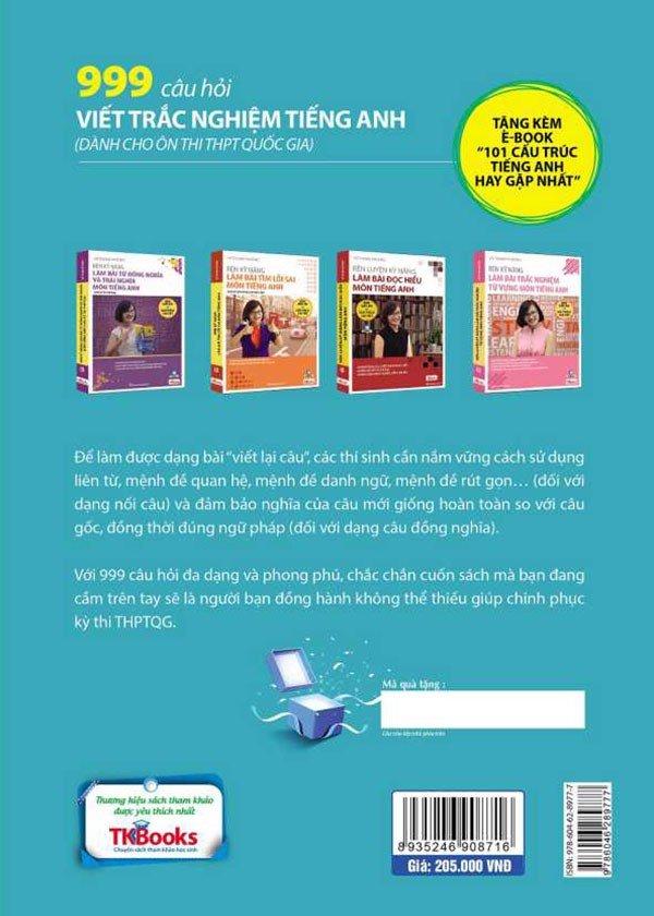 999 câu hỏi viết trắc nghiệm tiếng Anh