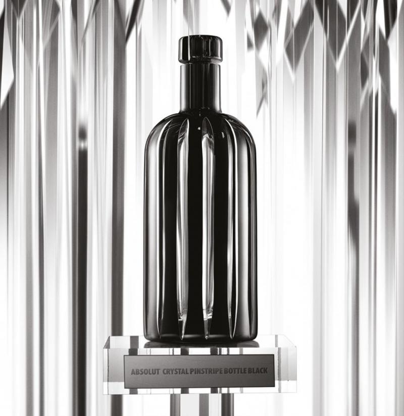Absolut Crystal Pinstripe Black Bottle
