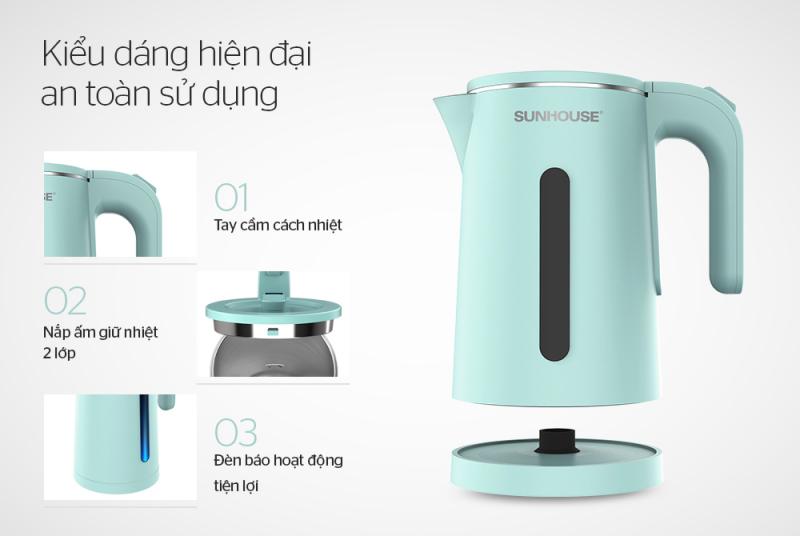 Ấm siêu tốc inox 2 lớp 1.8L SUNHOUSE SHD1351