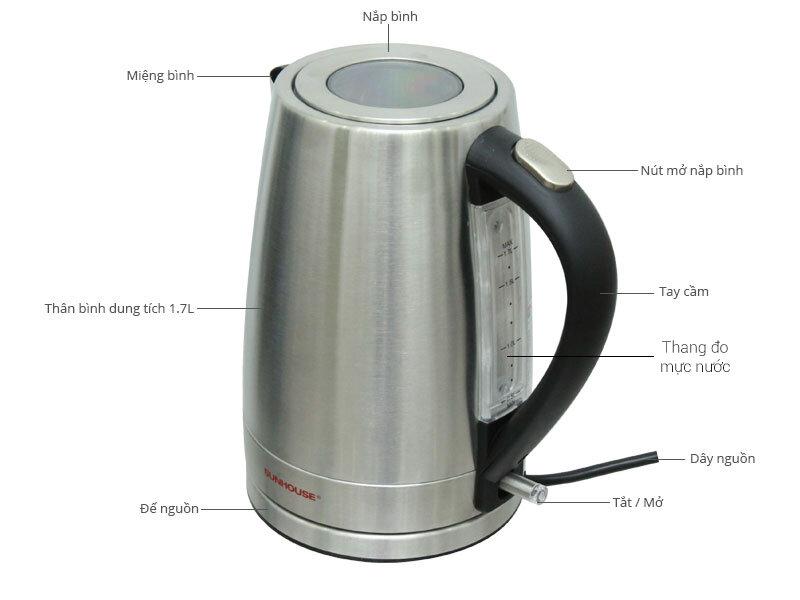 Ấm siêu tốc inox Sunhouse SHD-1375