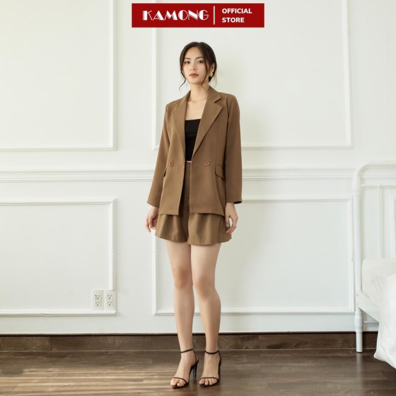 Áo blazer nữ tay dài KAMONG phong cách công sở
