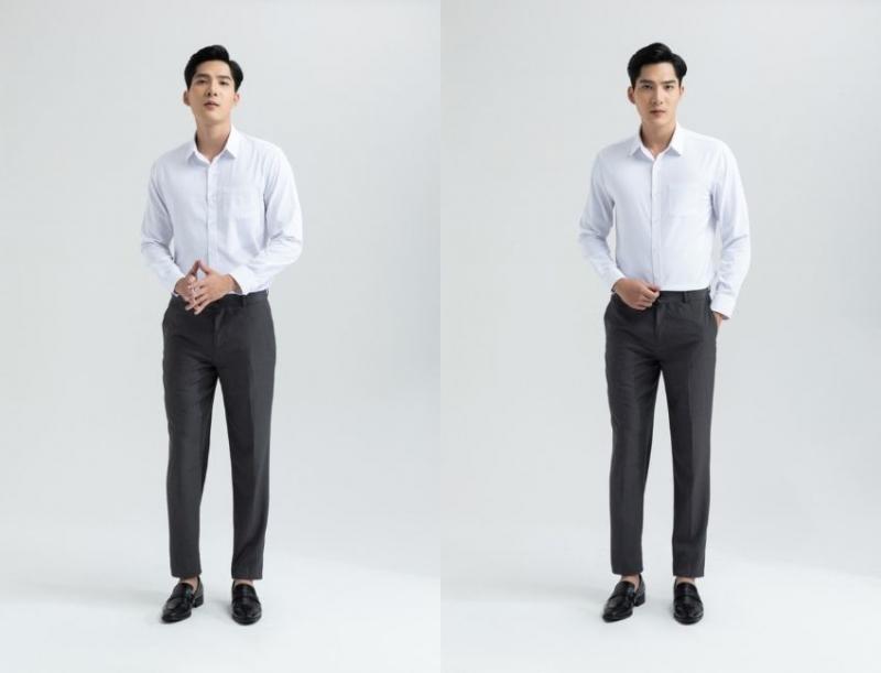 Sơ mi, quần tây, cravat