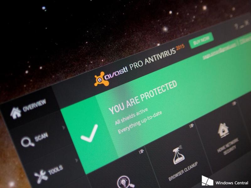 Giao diện phần mềm Avast