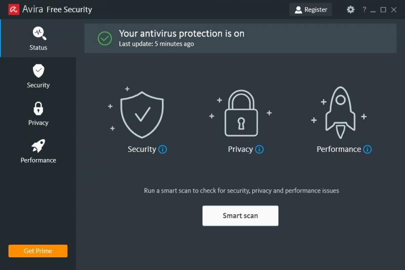 Giao diện cực đẹp của Avira Antivirus