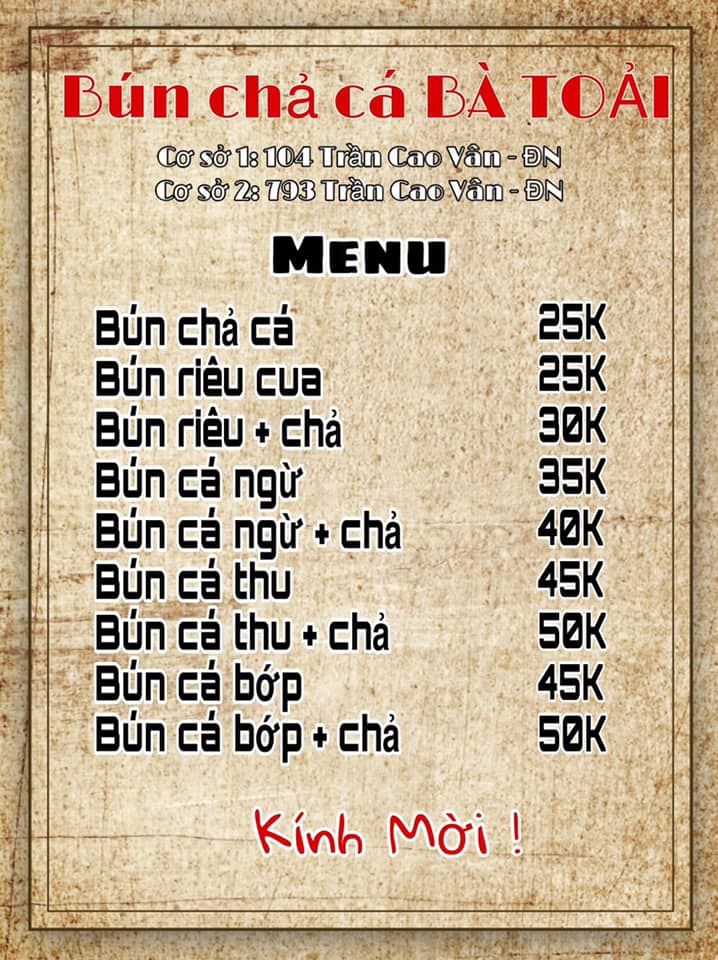 Bà Toải - Bún Riêu & Bún Chả Cá