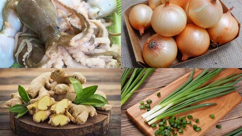 Bạch tuộc xào hành gừng