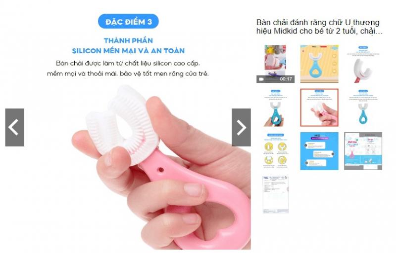 Bàn chải đánh răng chữ U Midkid