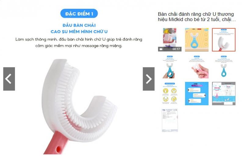 Bàn chải đánh răng chữ U Midkid