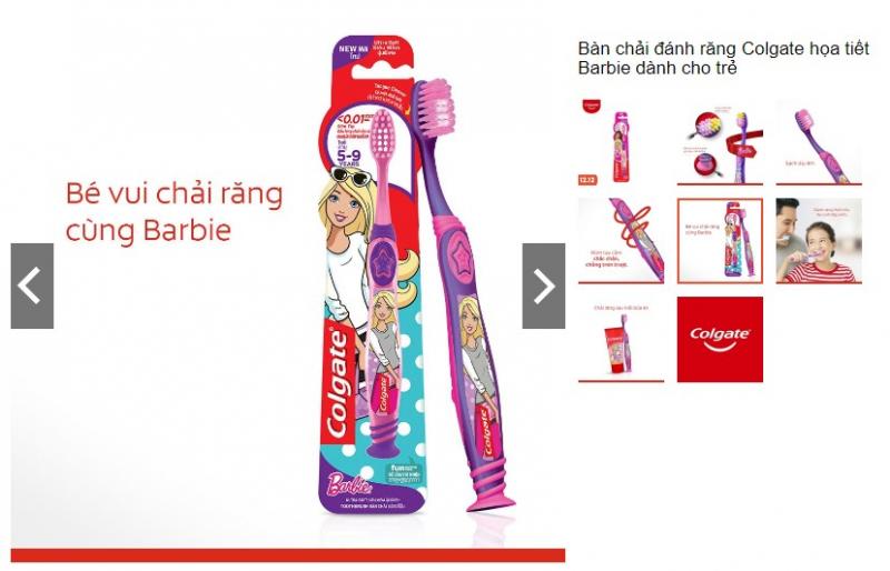 Bàn chải đánh răng Colgate họa tiết Barbie