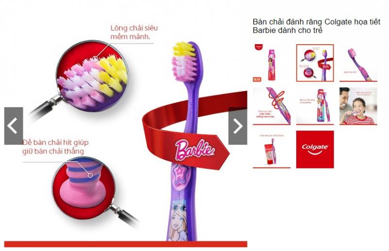 Bàn chải đánh răng Colgate họa tiết Barbie