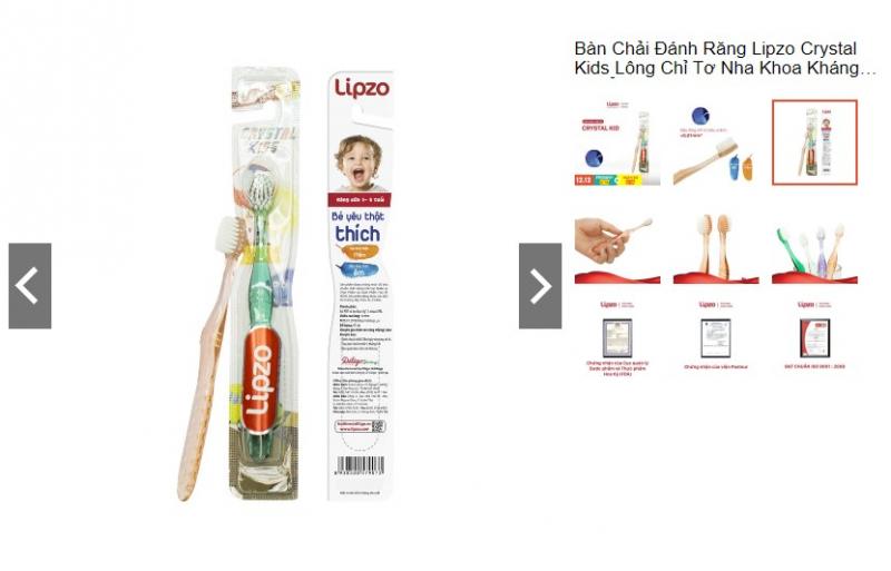Bàn chải đánh răng Lipzo Crystal Kids