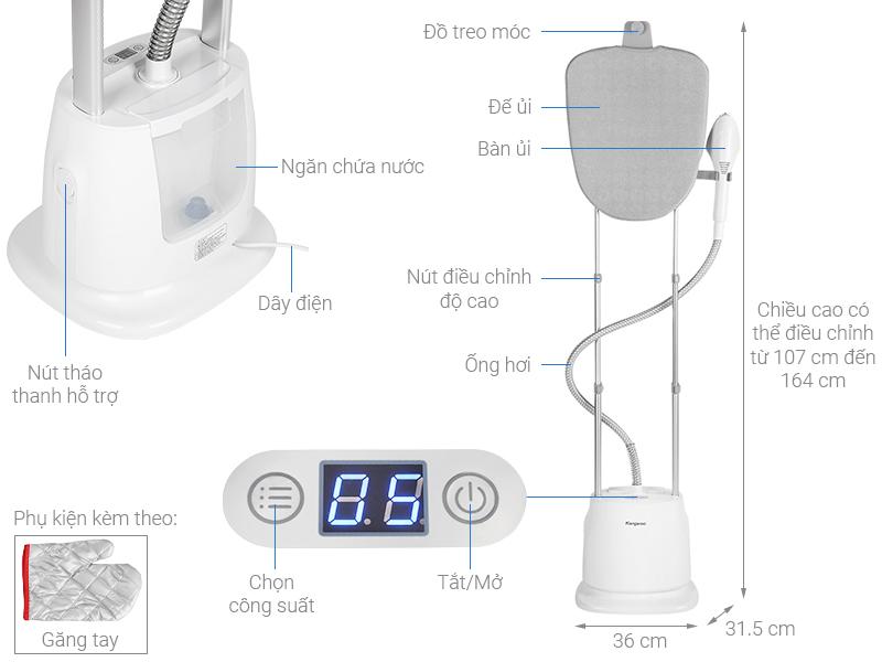 Bàn ủi hơi nước đứng Kangaroo KG-75B8