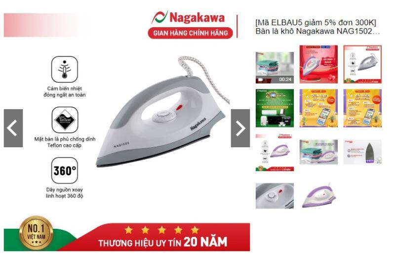 Bàn ủi khô Nagakawa