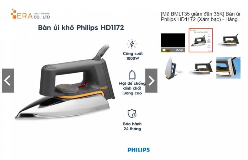 Bàn ủi khô Philips