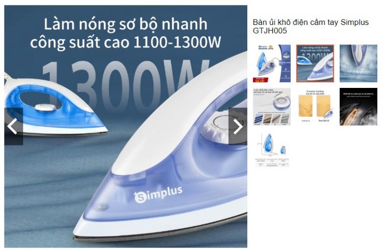 Bàn ủi khô Simplus