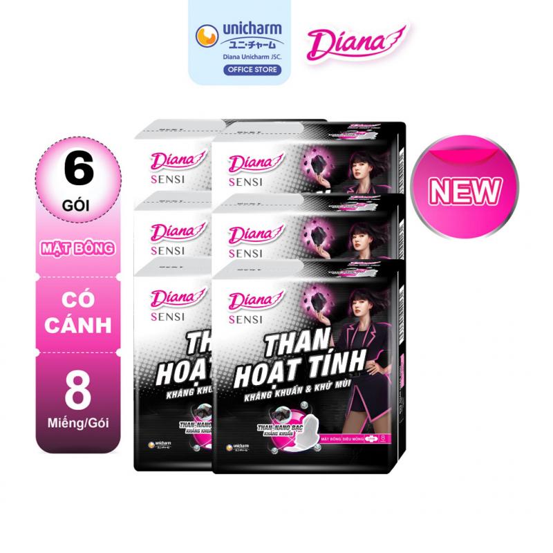Băng vệ sinh Diana Sensi Than Hoạt Tính Siêu mỏng cánh