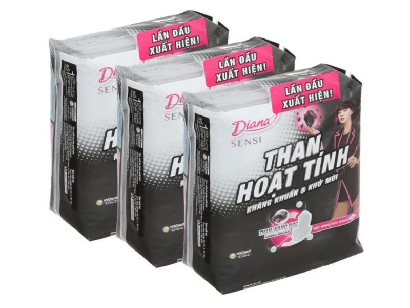 Băng vệ sinh Diana Sensi Than Hoạt Tính Siêu mỏng cánh