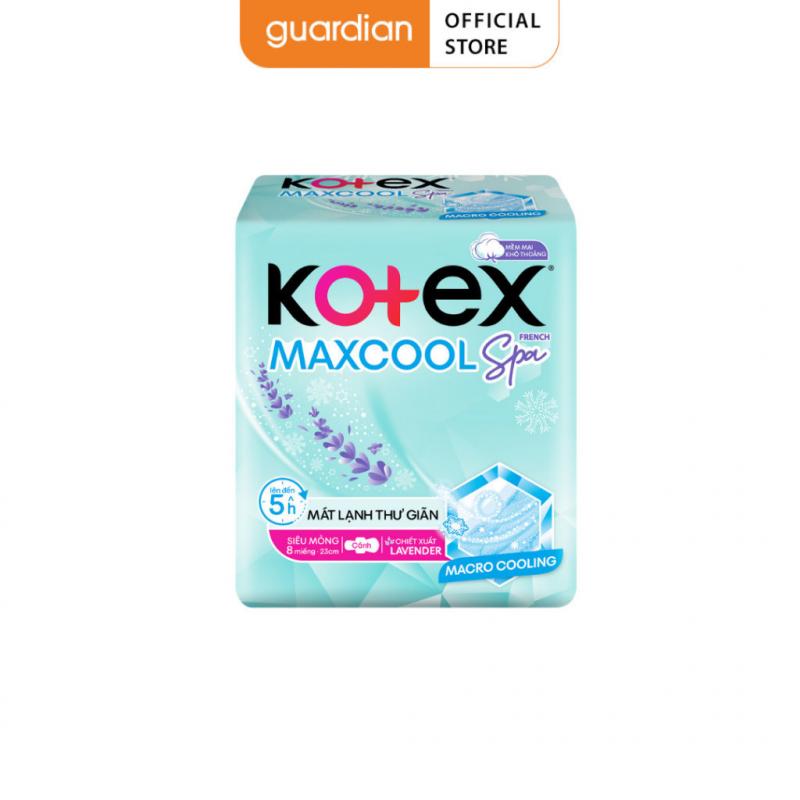 Băng vệ sinh Kotex Max Cool French Spa 23cm 8 miếng Có Cánh
