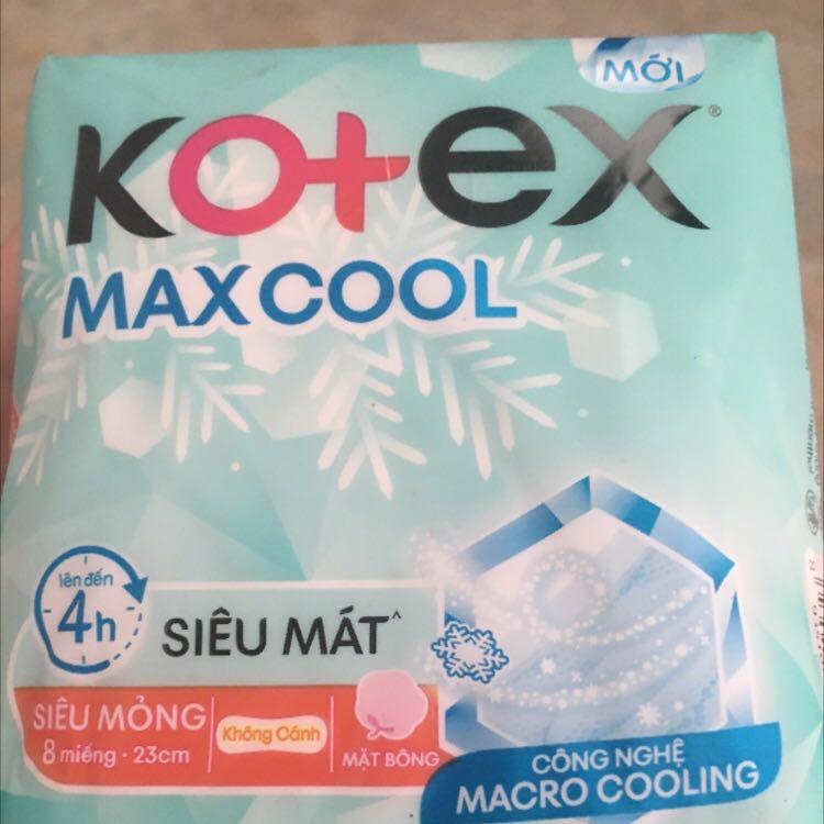 Băng Vệ Sinh Kotex MaxCool mặt bông mềm mại không cánh 23cm 8 miếng