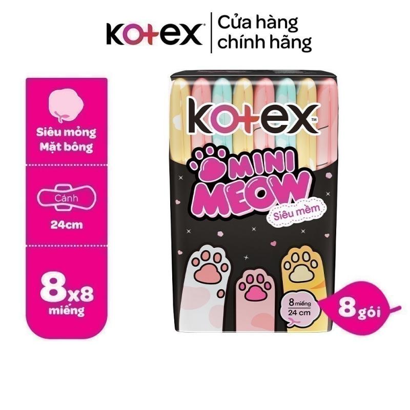 Băng vệ sinh Kotex Mini Meow Siêu mềm siêu mỏng cánh 8 miếng