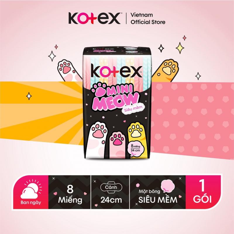 Băng vệ sinh Kotex MiniMeow Siêu mềm siêu mỏng cánh 8 miếng