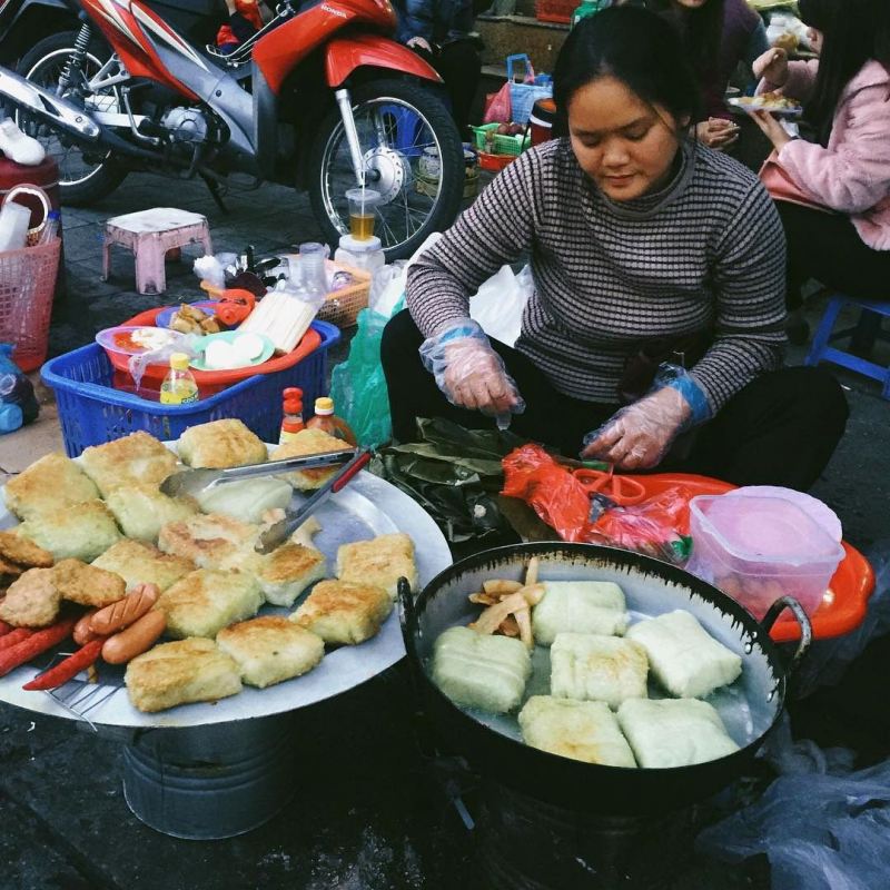 Bánh chưng rán Cầu Đông