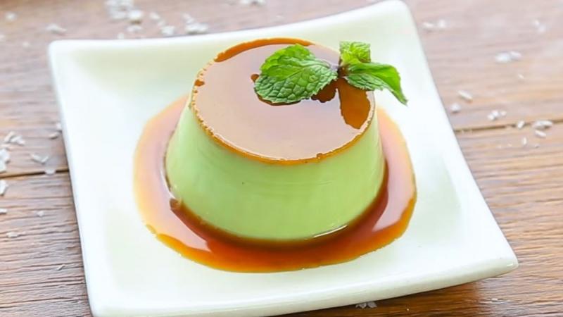 Bánh flan lá dứa
