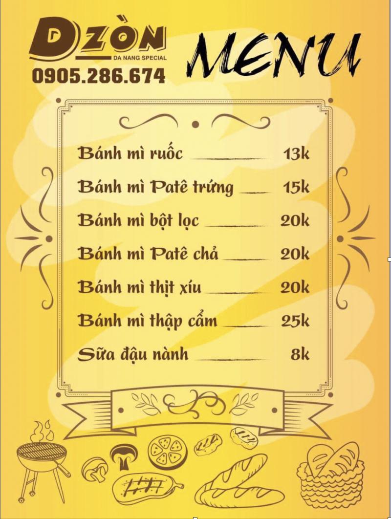 Bánh mì Dzòn có giá cả rất phải chăng
