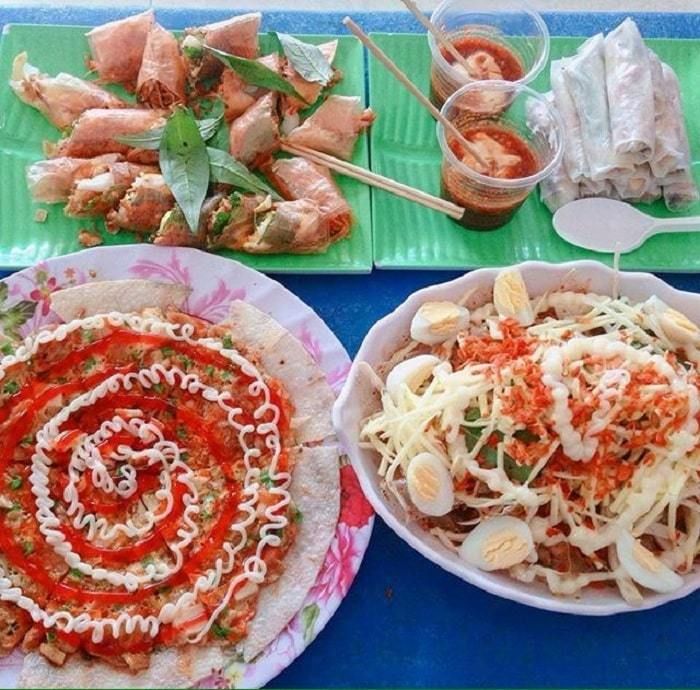 Bánh tráng cuốn - bánh tráng trộn