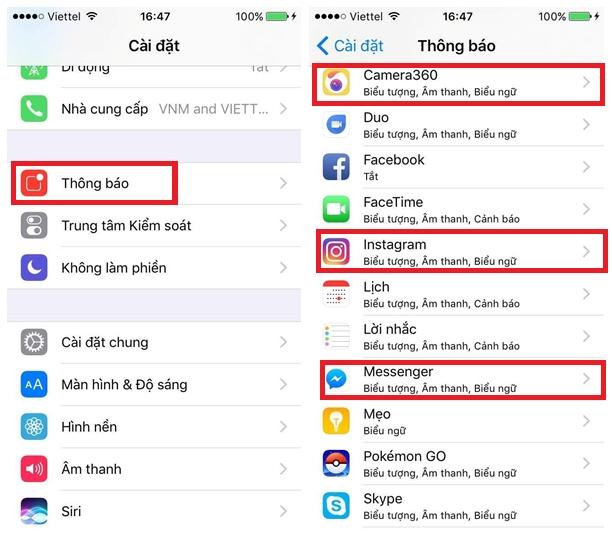 Nên tắt chế độ thông báo của những ứng dụng không cần thiết
