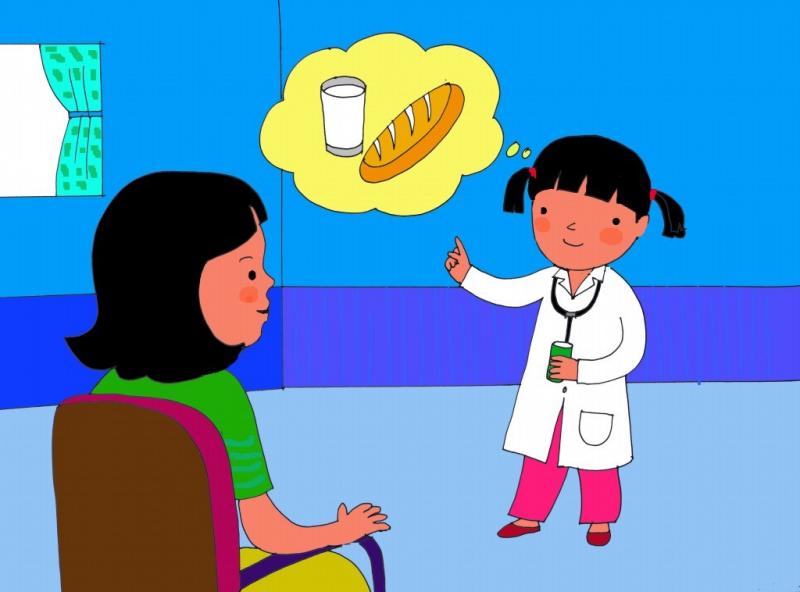 Bé tập làm bác sĩ