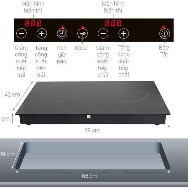 Bếp đôi điện từ hồng ngoại Kangaroo KG499N