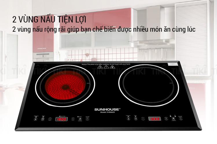 Bếp đôi điện từ hồng ngoại SUNHOUSE SHB8609