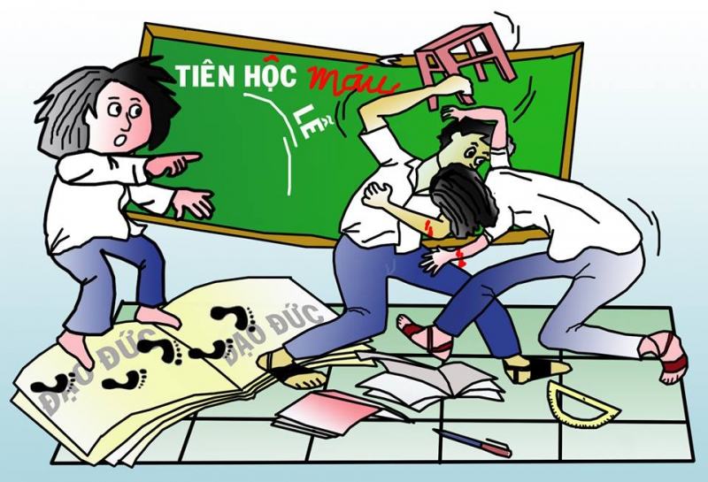 Năm 2015 có 1600 vụ học sinh đánh nhau trong và ngoài trường - Nguồn: Sưu tầm