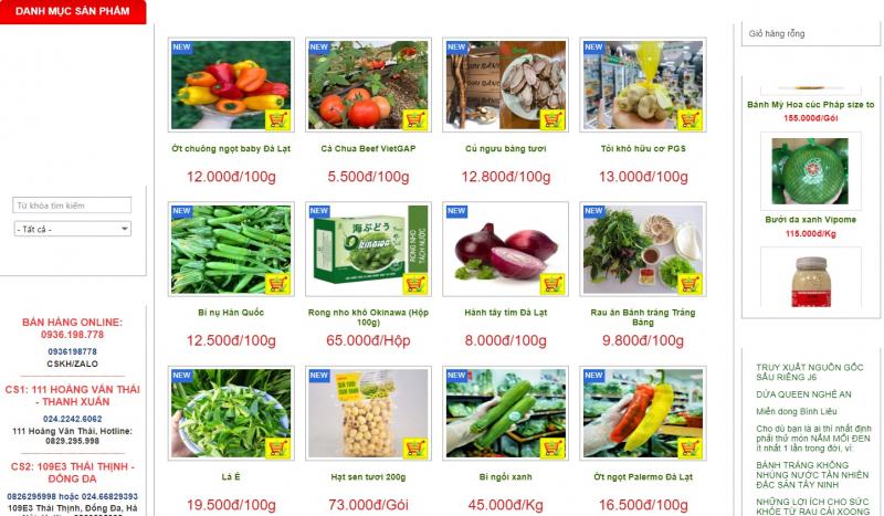Chuỗi cửa hàng Biggreen.com.vn
